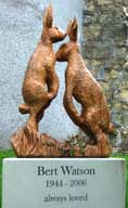 memorial of hares in Yorkshire churchyard